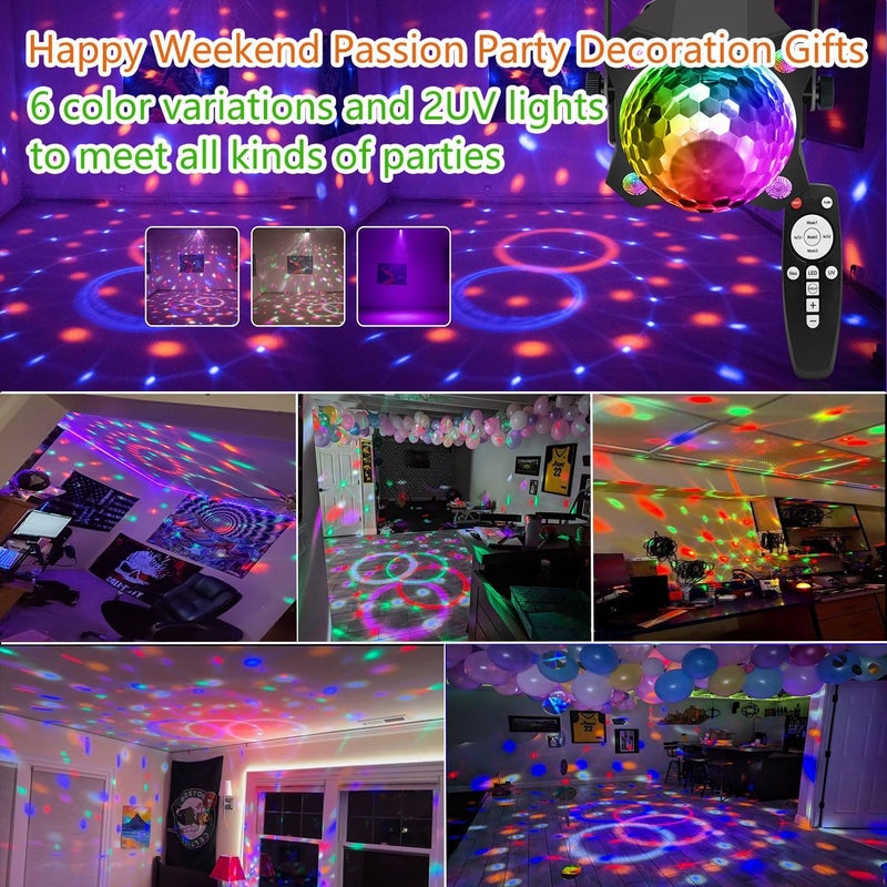 MEGABOON Disco Ball Light DJ Party Light，Sound Activated 6 Colors Stage Strobe Party Decorations for Outdoors and Indoors Home Club Karaoke Christmas Halloween Birthday Wedding Dancing Mood Lights - Image 3